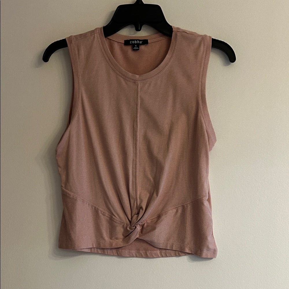 Zobha Mauve Twist-Front Sleeveless Tank